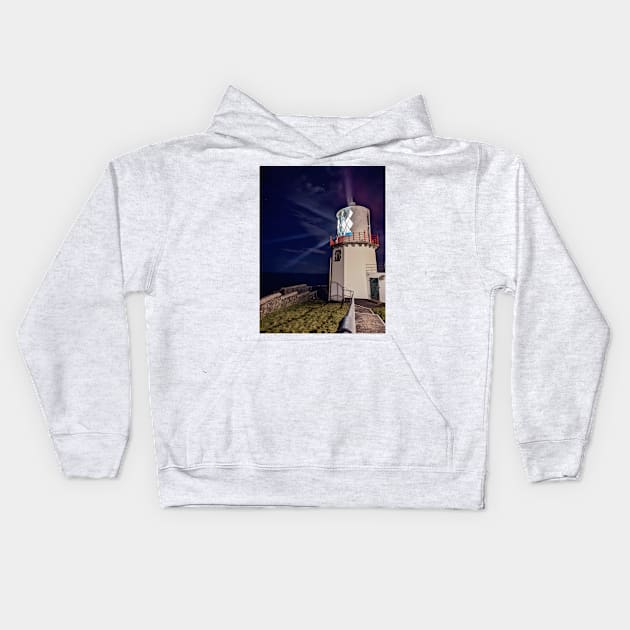 Blackhead Lighthouse, County Antrim, Northern Ireland Kids Hoodie by irishmurr